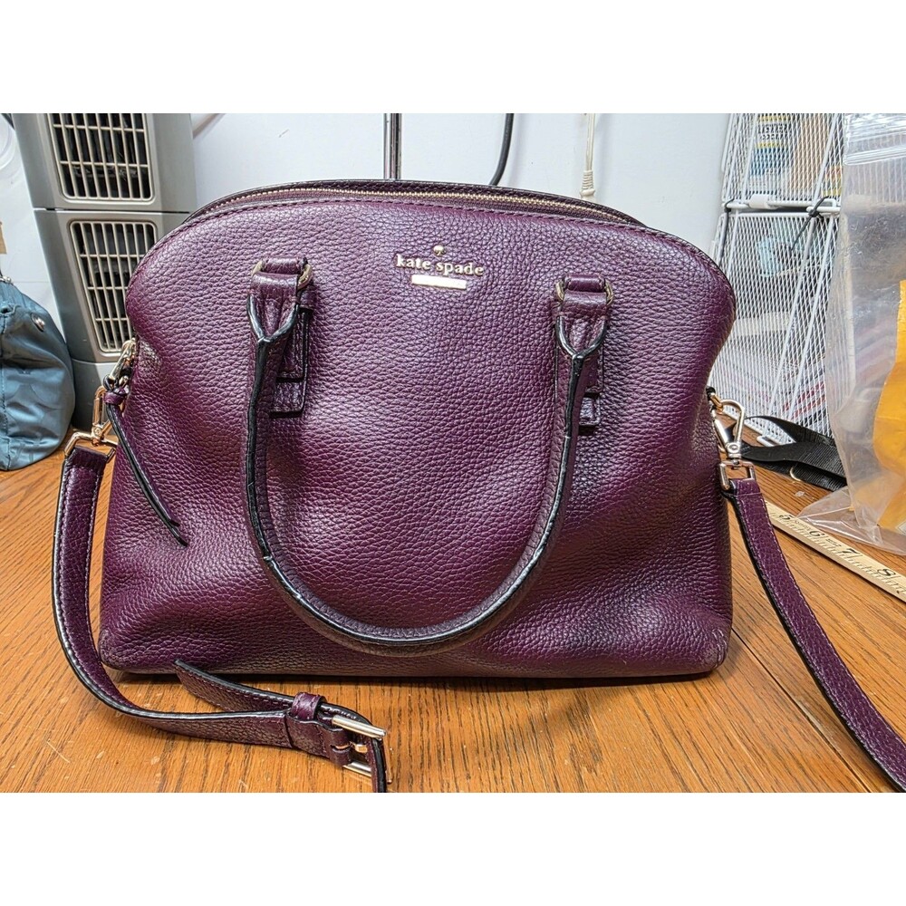 Kate Spade Cameron Street Lottie Satchel in Plum/Wine Leather